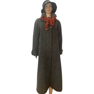 Vintage 60’s Central Park Balmacaan Style Wool Mohair Lama Long Dress Overcoat
